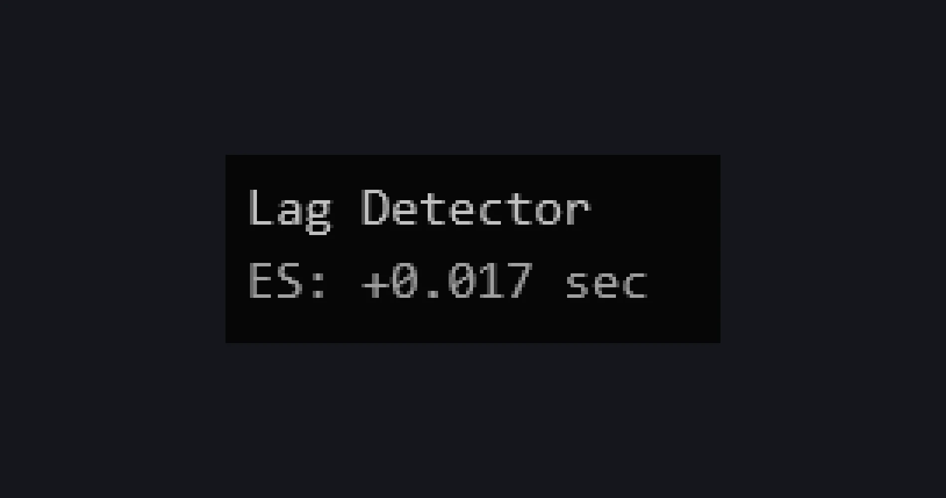 MATE Lag Sentinel healthy state: discreet panel showing ES feed latency of +0.017 seconds